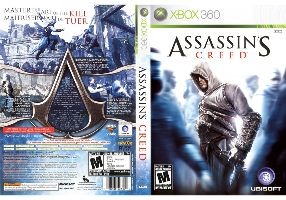 Гра для ігрової консолі Xbox 360, Assassin's Creed (LT 3.0, LT 2.0)