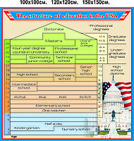 Стенд "The structure of education in the USA"