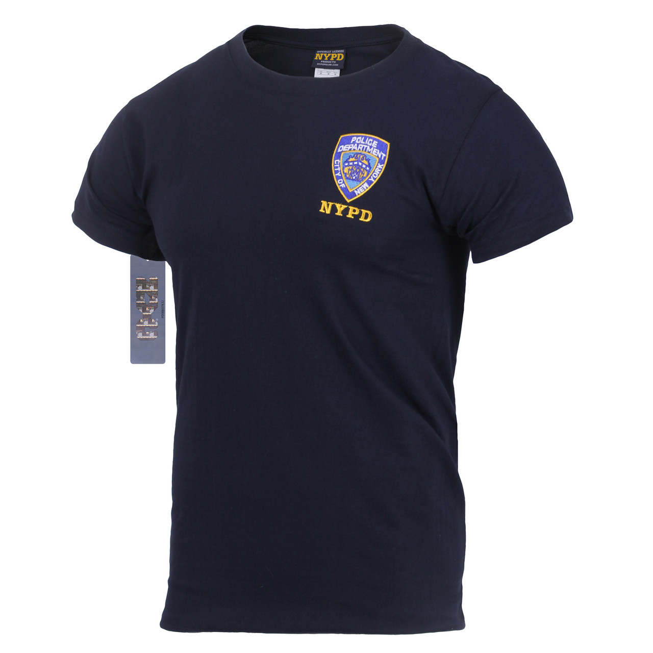 Футболка мужская синяя полицейская логоти Officially Licensed NYPD официальная с вышитым шевроном США - фото 2 - id-p702051285