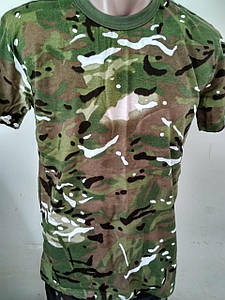 Військова футболка мультикам, бавовняна футболка мультикам, армійська футболка камуфляж