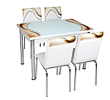 Комплект кухонний стіл і стільці "Н СВ 019" МДФ гартоване скло 70*110 (Лотос-М), фото 2