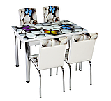 Розкладний стіл обідній кухонний комплект стіл і стільці 3D малюнок 3д "Метелики" ДСП скло 70*110 Mobilgen 2010, фото 6