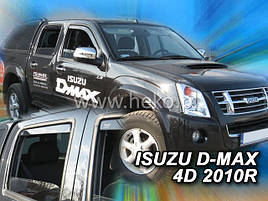 Дефлектори вікон (вітровики) ISUZU D-MAX - 4D 2002R→(HEKO)