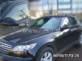 Дефлектори вікон (вітровики) INFINITI FX 35/45 - I 5D od 04-08r (HEKO)