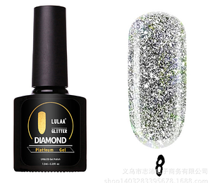 Гель лак Lulaa Diamond Glitter Platinum gel 7.5 ml № 08