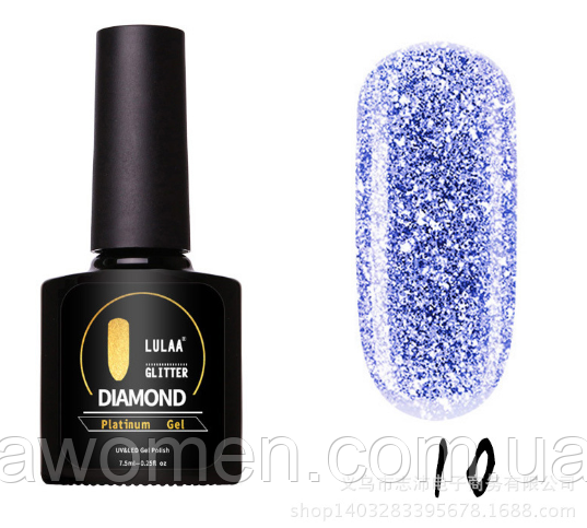 Гель лак Lulaa Diamond Glitter Platinum gel 7.5 ml № 010