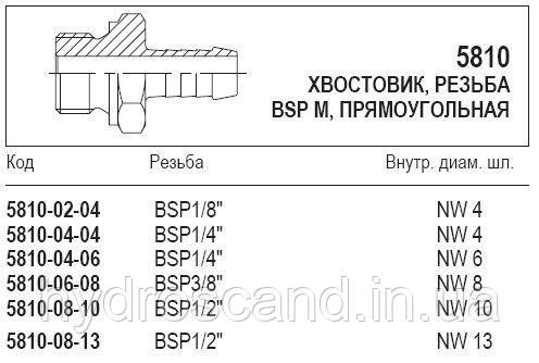 Хвостовик, різь BSP М прямокутна, 5810