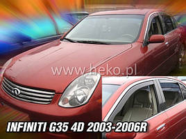 Дефлектори вікон (вітровики) INFINITI G-35 - 4D 2003-2006R(HEKO)