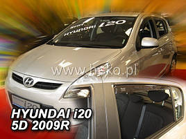 Дефлектори вікон (вітровики) Hyundai i20 2009 -> 5D 4шт (Heko)