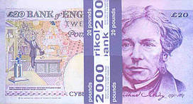 Засоби сувенірні "20 фунтів стерлінгів". В упак: 80 шт.