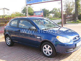 Дефлектори вікон (вітровики) Hyundai Accent 3d (вставні, 2 шт.) (HEKO)