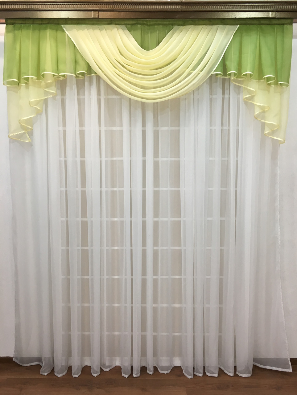 Готовий ламбрекен "Аргос" 2 м —зелений