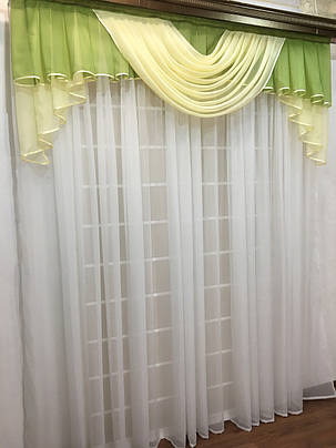 Готовий ламбрекен "Аргос" 2 м —зелений, фото 2