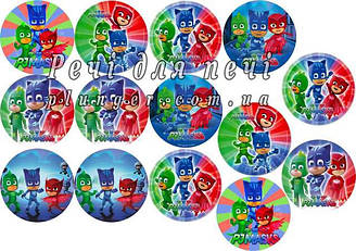 Вафельна картинка для мафінів, топерів, кондитерських виробів "Герої в масках" (лист А4, 21 см х 30 см)