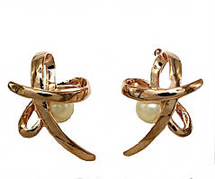 Сережки бульт з англійською застібкою. Висота сережки 2.6 см ширина 20 мм.