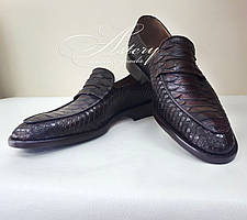 Чоловічі коричневі туфлі з пітона