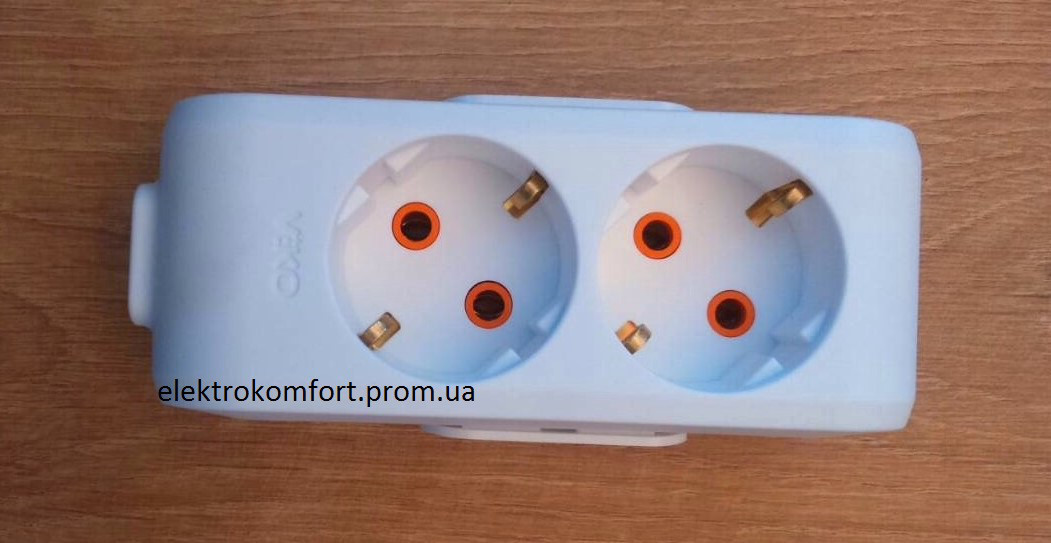 Купить Колодка с заземлением 2 гнезда для удлинителя VIKO, цена 96.18 ...