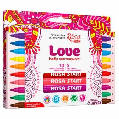 Набор двусторонних маркеров с открытками Love Rosa Start (N0002601), фото 1