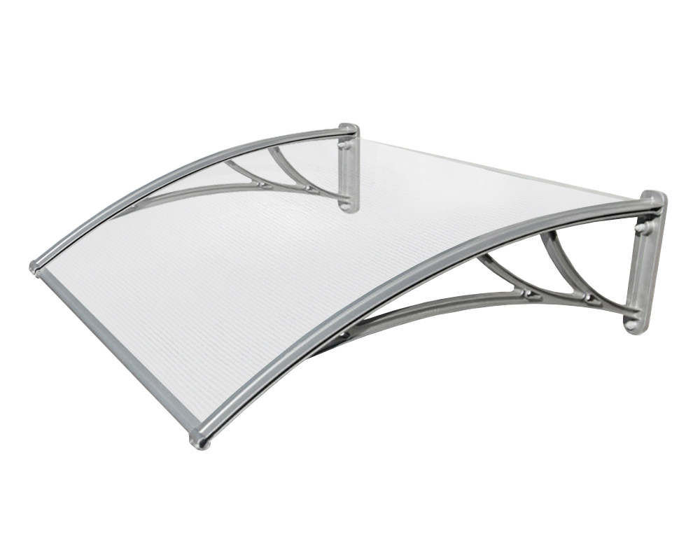 Козирок "TanDem" 1500х930х280мм Сріблястий з Стільниковим Полікарбонатом 4мм Прозорий, фото 1