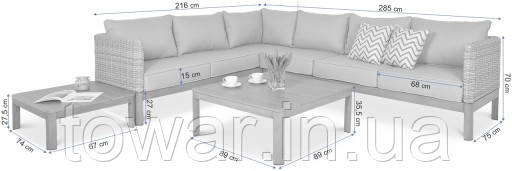 Мебель для сада TECHNORATTAN Угловой диван MILLA - фото 10 - id-p702604075