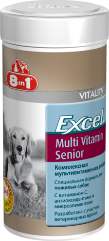 Мультивітамінний комплекс 8in1 для літніх собак Excel Multi Vit-Senior таблетки 70 шт.