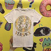 Футболка біла Versace logo  ⁇  Фото в реалі