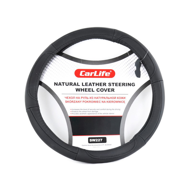 Чехол на руль CARLIFE L (39-41см) черный SW227L