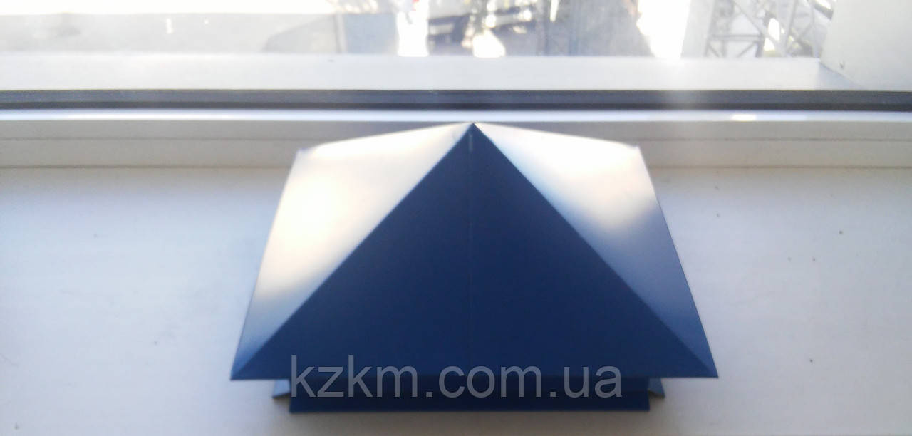 КОВПАКИ на стовп, Капелюшки на паркан, Металеві ковпаки на стовпи, Ковпаки на цегляні стовпи,Кришки Завод, фото 1