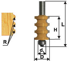 Кромочная Фреза фігурна ф22.2х26, r3, хв.12мм (арт.10691)