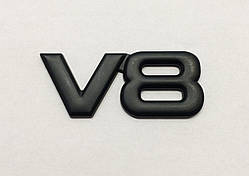 Емблема V8 чорна