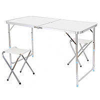 Столик для пікніка складаний з 2 стільцями FOLDING Сamping -2 90x60 см