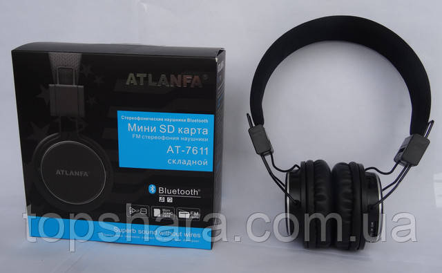  Наушники беcпроводные Atlanfa AT - 7611 с Bluetooth, MP3 и FM