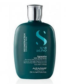 Безсульфатний шампунь для реконструкції волосся Alfaparf Milano Semi Di Lino Reparative Low Shampoo 250 ml