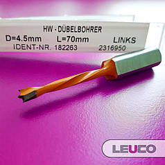 4,5x70x35x10 Глухе свердло Leuco без напрямної канавки (ліве)