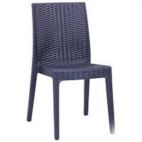 Садовый плетеный стул под ротанг Selen пластик для улицы, сада, дачи, летнего кафе, цвет антрацит TM AMF