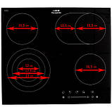 Вбудована електрична поверхня з зонами розширення і слайдер керуванням Luxor RH 677 BSA, фото 3