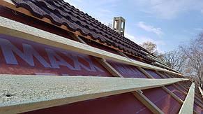 Начало монтажа рядовой черепицы