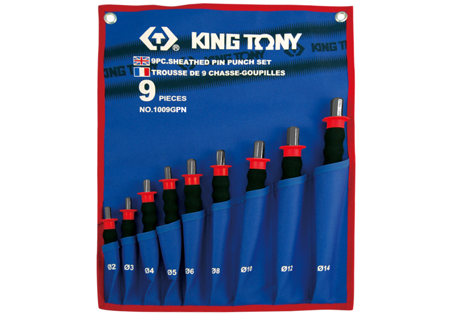 Набір выколоток 9 предметів з ручкою KING TONY 1009GPN (Тайвань)