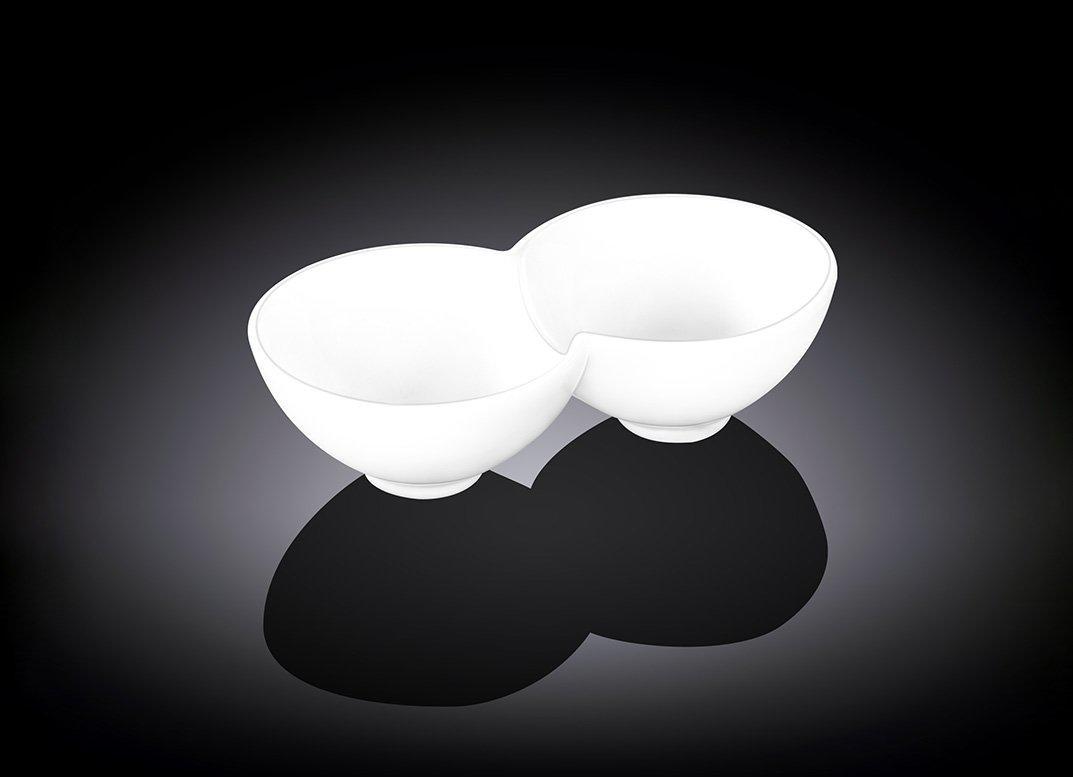 Ємність для закусок 2-секційна Wilmax 18×9,5х5см WL-992600