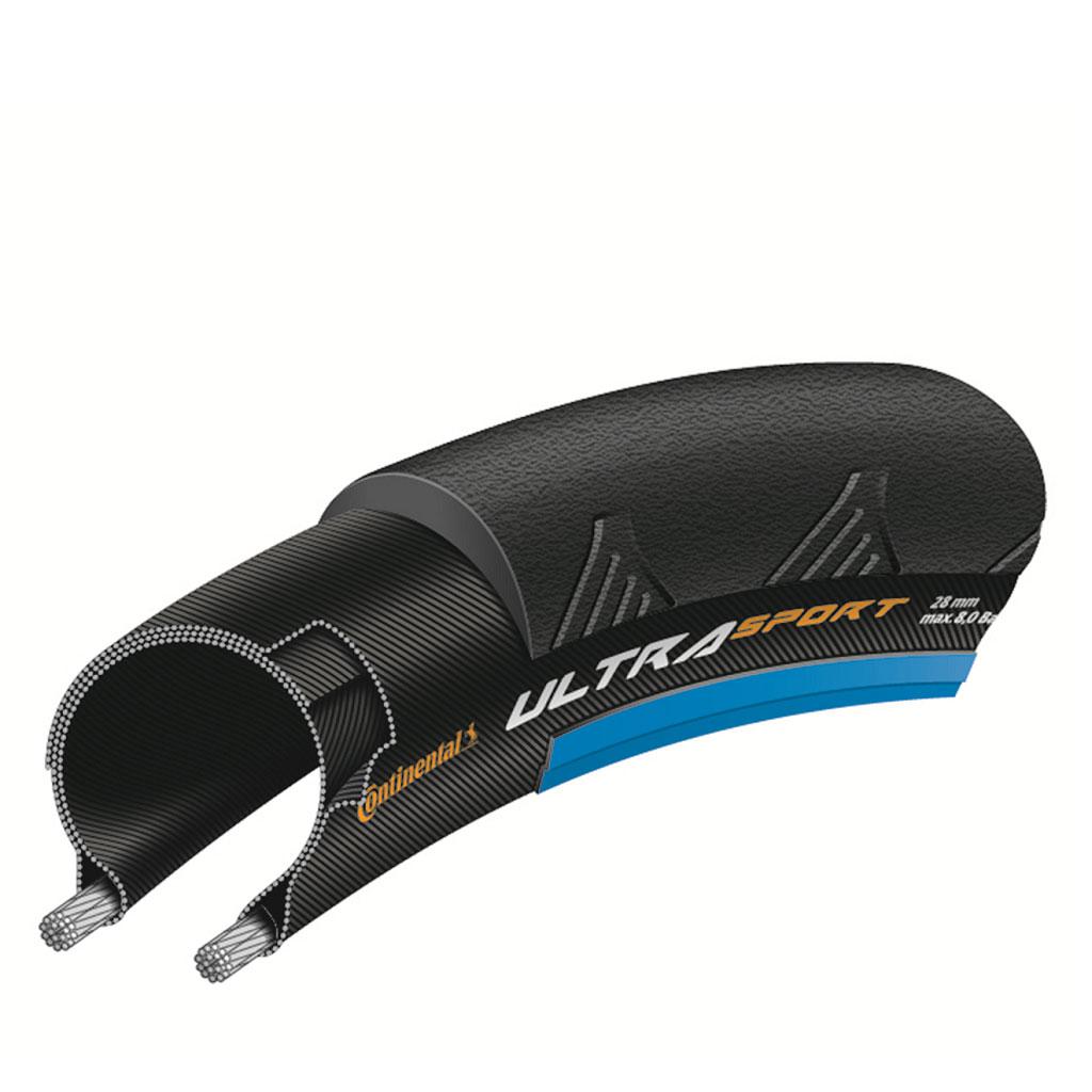 Покришка Continental Ultra Sport II 28", 700x23C, Performance, Skin, синій, фолдинг