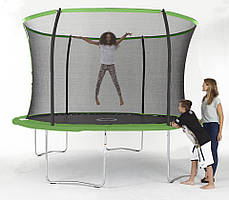 БАТУТ SPORTSPOWER 10FT GALVANISED TRAMPOLINE AND ENCLOSURE WITH FLASH ZONE - GREEN 