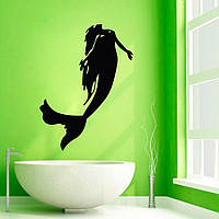 Виниловая интерьерная наклейка - русалка в ванную