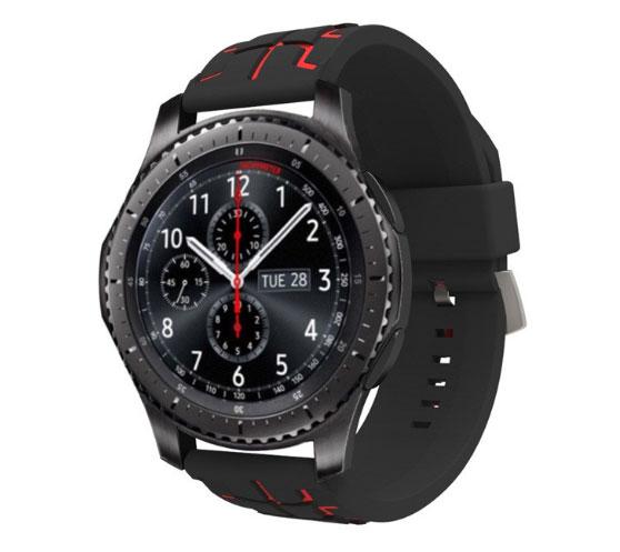 Силіконовий ремінець Primo Splint для годин Samsung Gear S3 Classic SM-R770 / Frontier RM-760 - Black&Red