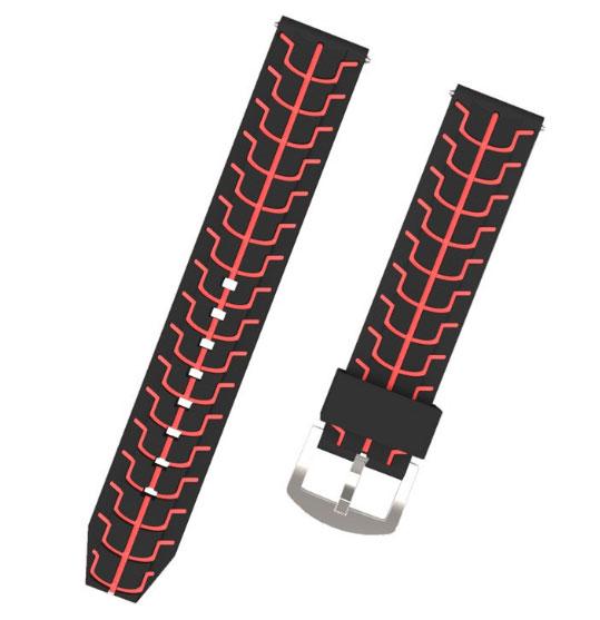 Силіконовий ремінець Primo Splint для годинника Asus ZenWatch 2 (WI501Q) - Black-Red