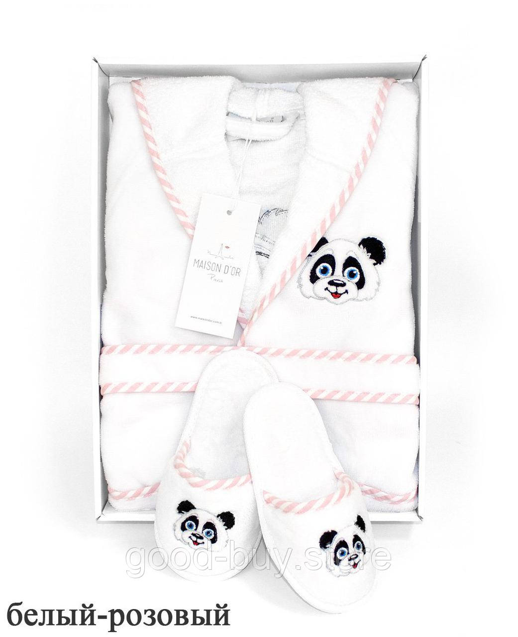 Maison d'or Luna Enfants Панда дитячий махровий халат з тапочками