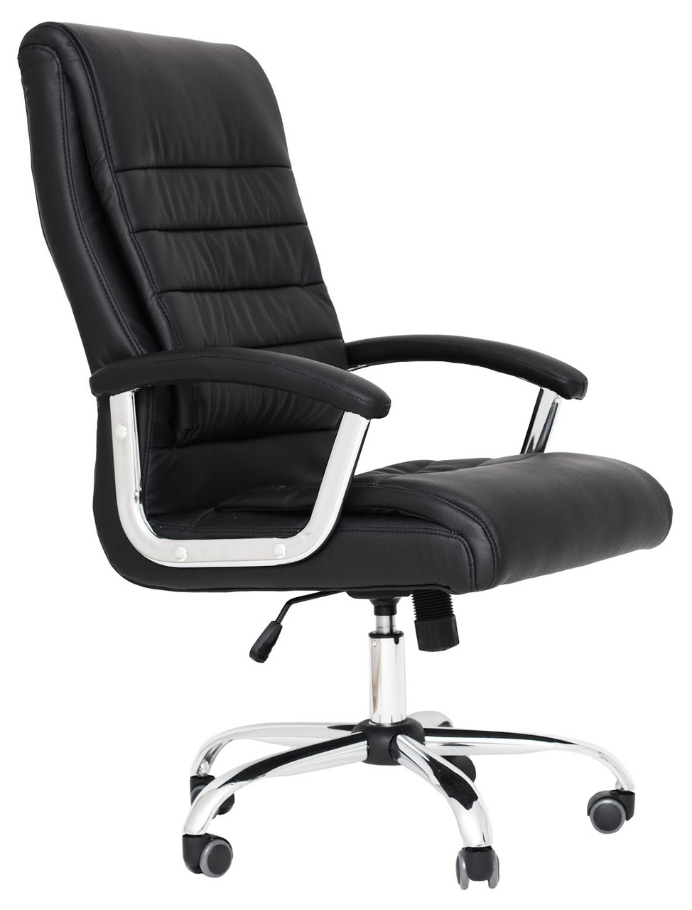 Офісне крісло Піндан Ю Prinstone U Хром М1 натуральна шкіра чорна Richman, фото 1