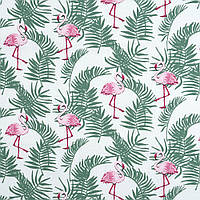 Хлопковая ткань Фламинго Пальмовые листья