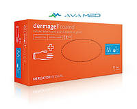 Перчатки DermaGEL / COATED латексные смотровые неопудренные текстурированные, Дермагель Коатед (100 штук)