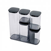 Набір ємностей для зберігання Joseph Joseph Food Storage з підставкою 6 предметів (81071)