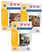 Плівка WWM самоклейна прозора для струменевого друку, 150 мкм, А4, 10 л (FS150IN)